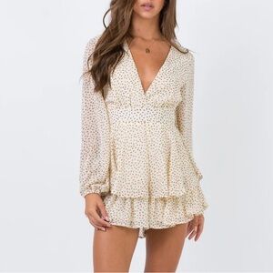 Princess Polly String of Love Romper Beige